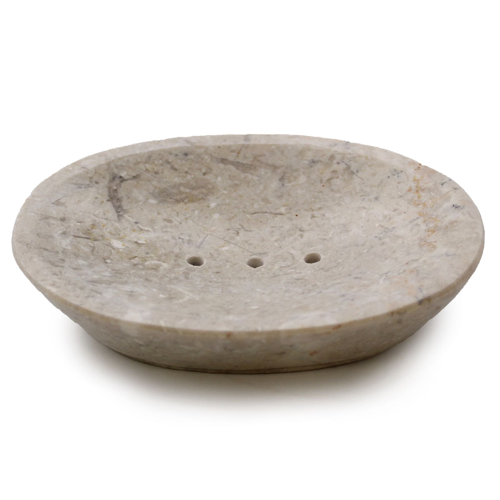 Cream Marble Soap Dish Oval