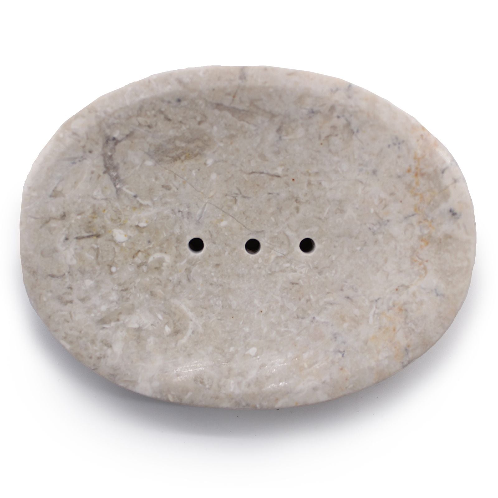 Cream Marble Soap Dish Oval
