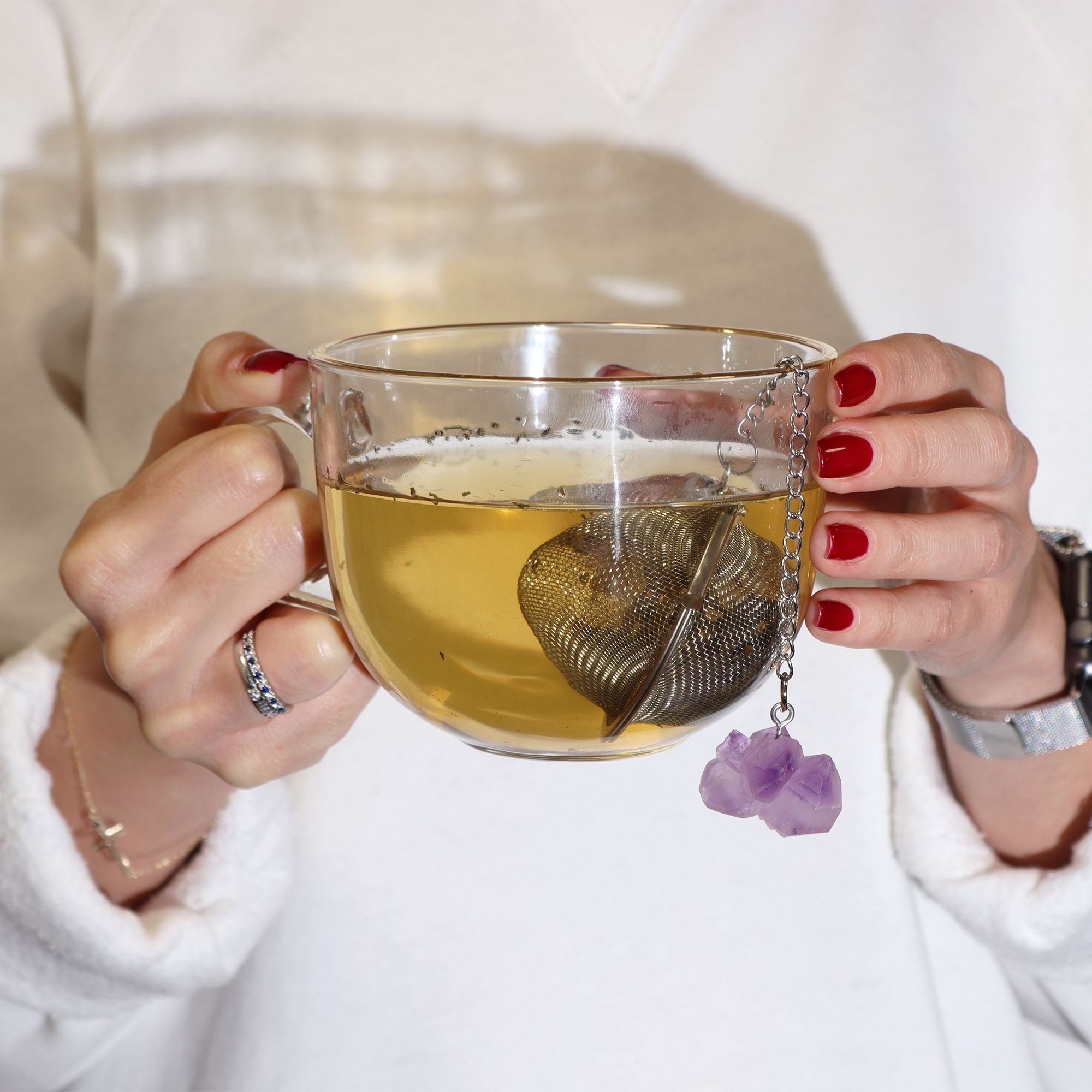 Rock Quartz Crystal Tea Strainer