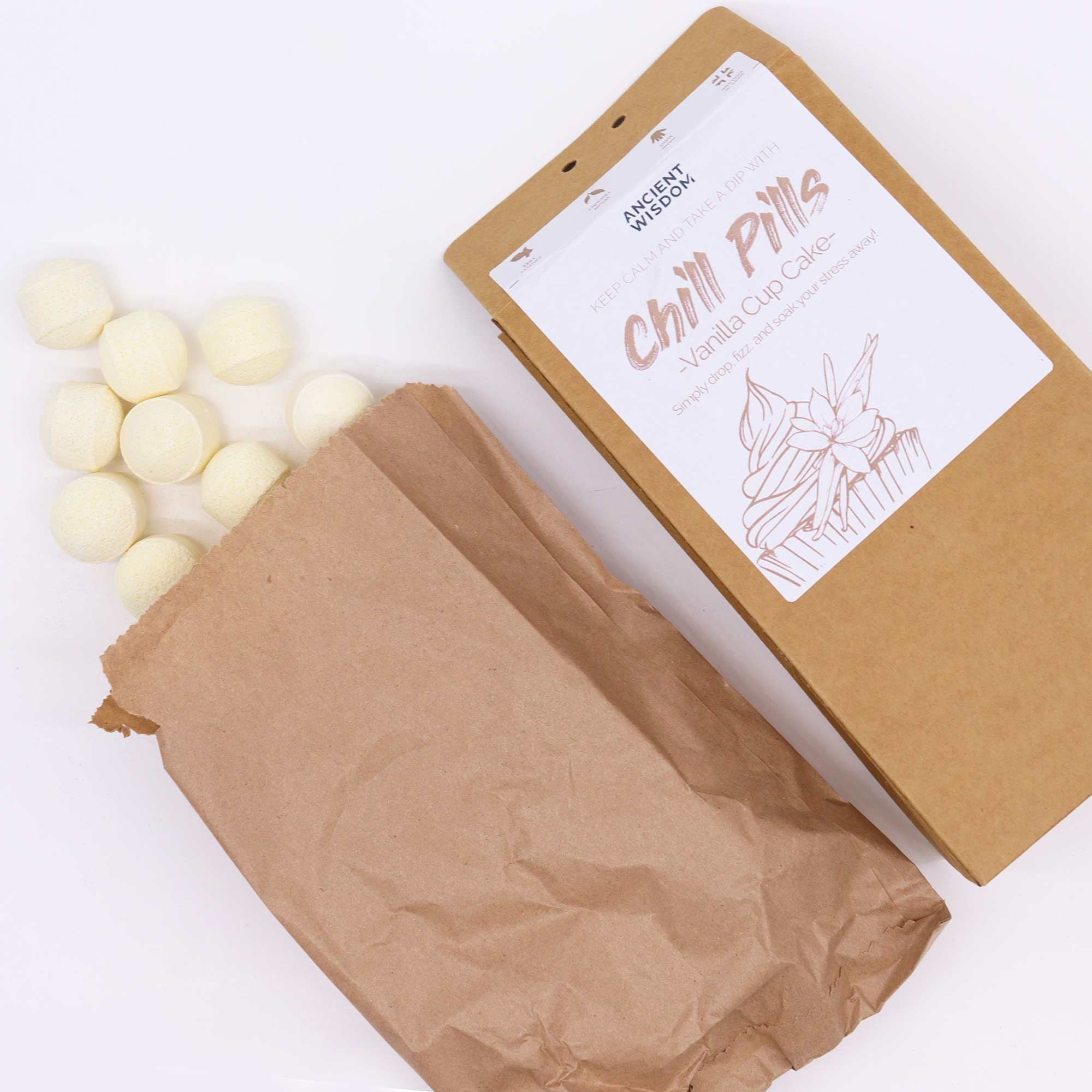 Vanilla Cupcake Chill Pills — Bath Bombs Gift Pack (350g)