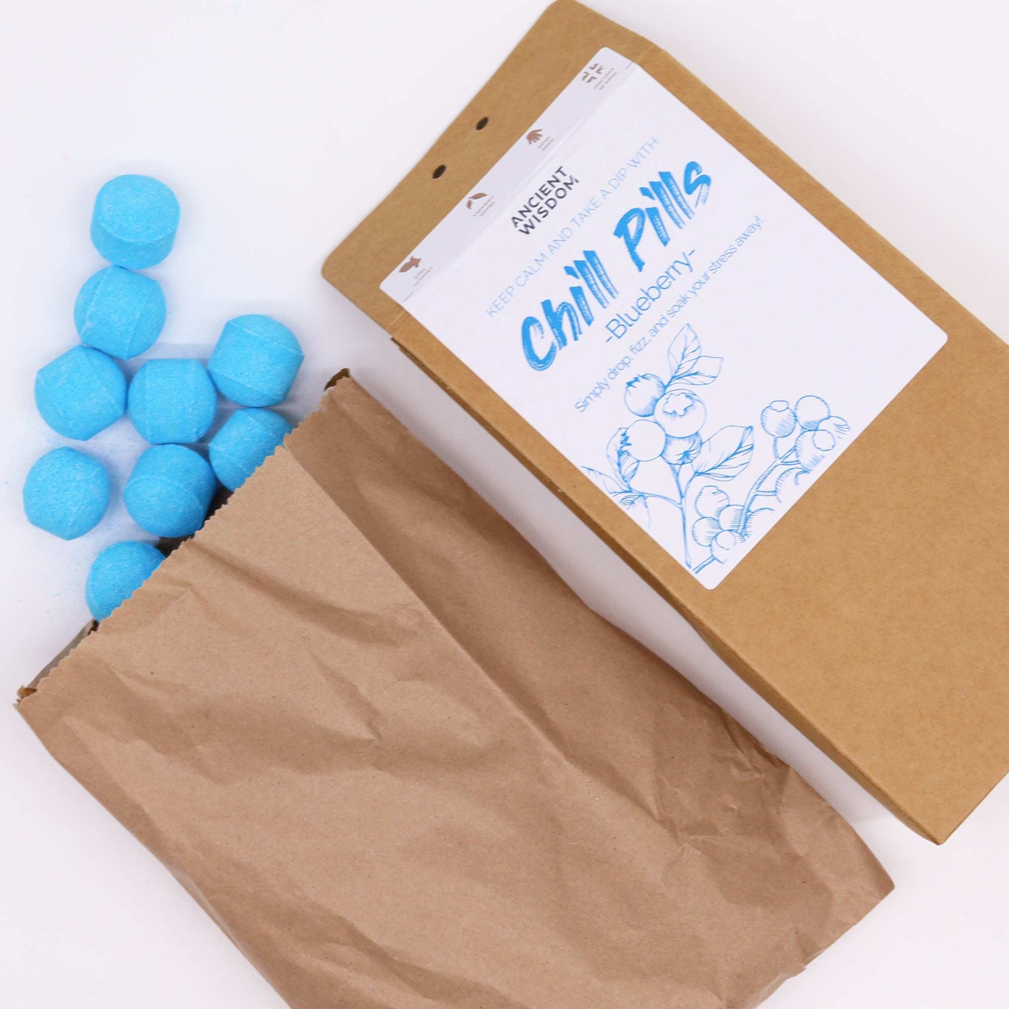Blueberry Chill Pills — Bath Bombs Gift Pack (350g)