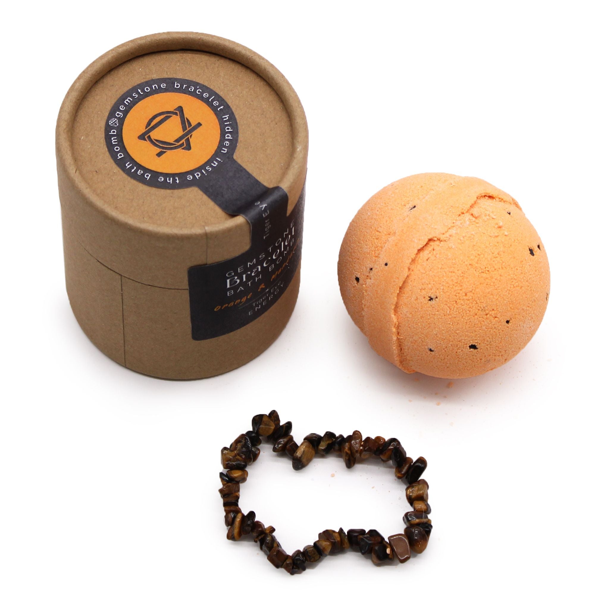 Tiger's Eye Self-Care Bath Ritual — Bath Bomb with Gemstone Bracelet